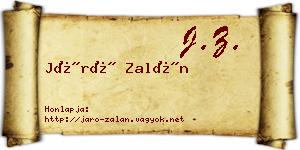 Járó Zalán névjegykártya