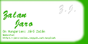 zalan jaro business card